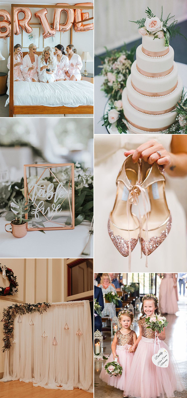 rose gold and greenery wedding ideas for 2020