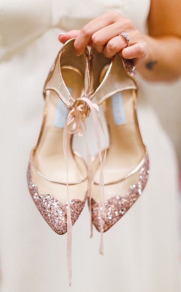 rose gold wedding shoes