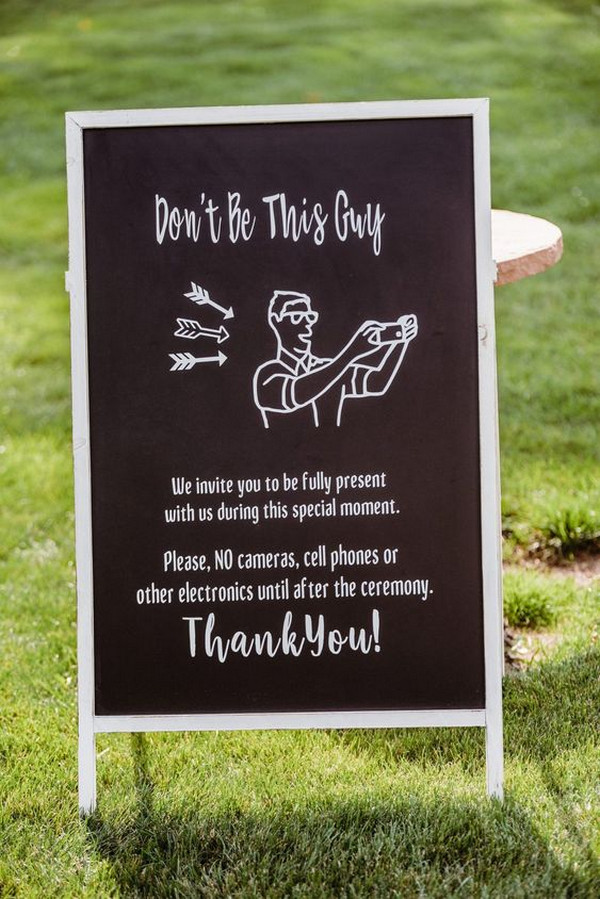 funny unplugged wedding ceremony sign