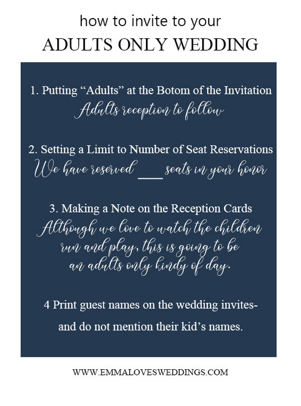 how to invite to adults only weddings
