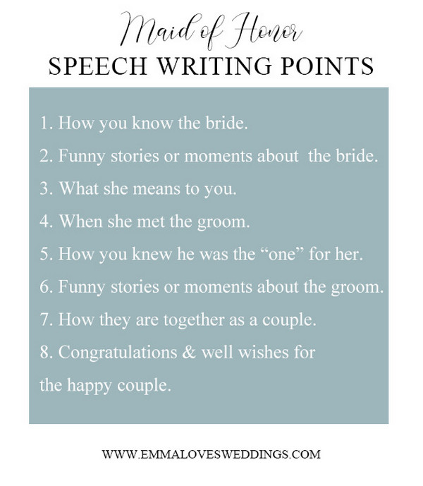 tips for writing a speech for a wedding