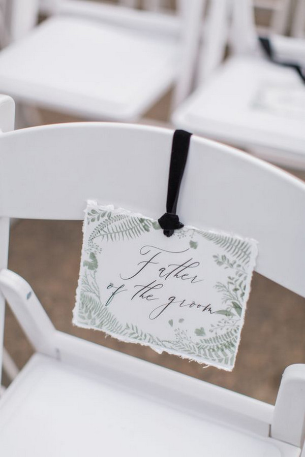 simple reserved wedding seating sign