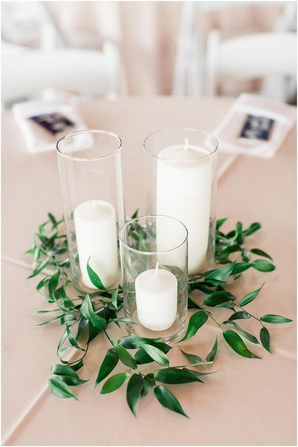 budget friendly simple wedding centerpiece with candles