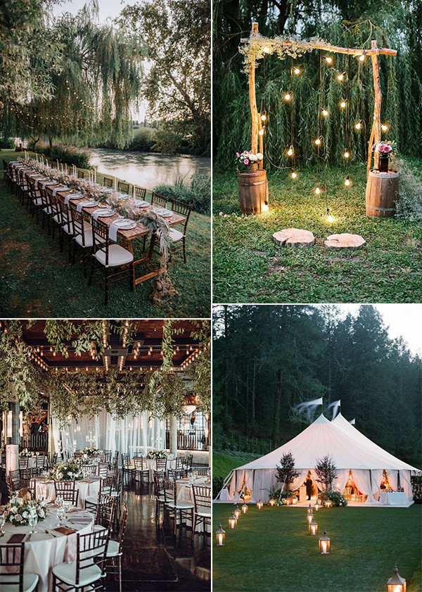 outdoor wedding decoration ideas with lights