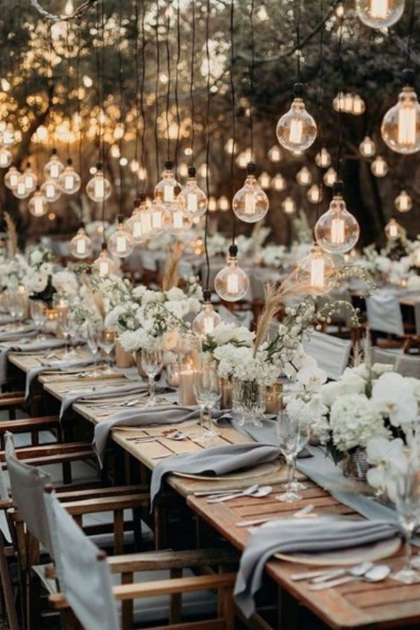 outdoor wedding reception ideas with lights