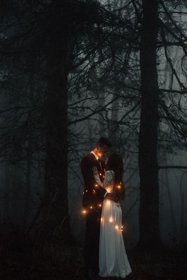 romantic elopement wedding photography in forest