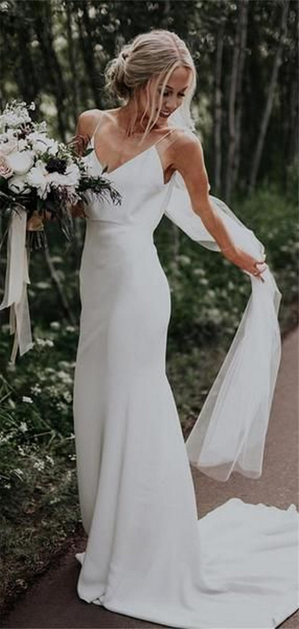 simple elegant sheath wedding dress