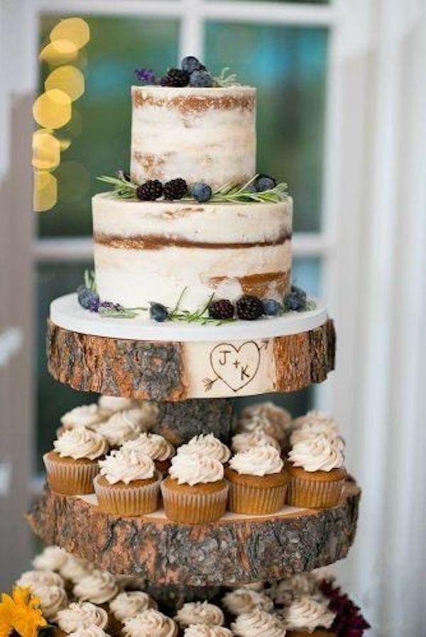 fall rustic wedding cake