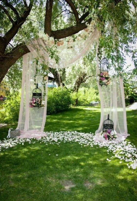 diy backyard wedding arch ideas on a budget