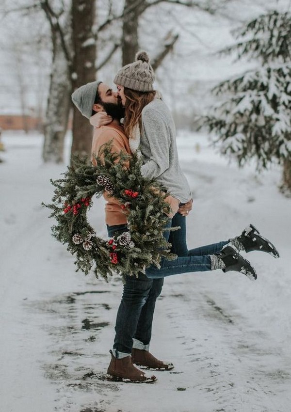 Christmas themed wintery outfits for your engagement
