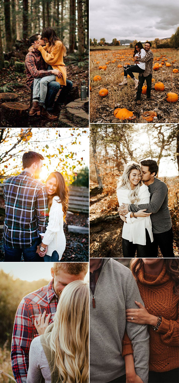 fall wedding engagement photos