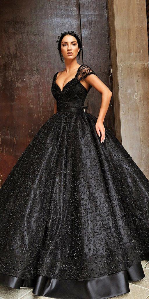 Trending black wedding dresses ideas and design 24