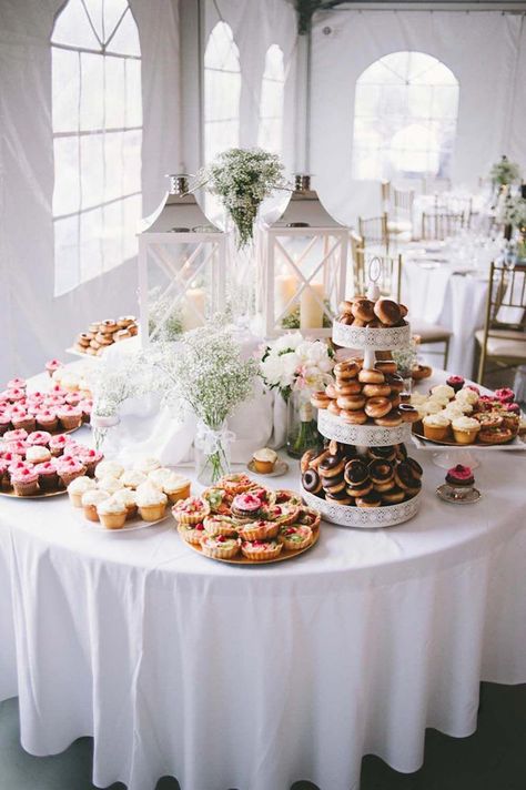 Doughnuts are a fun addition to any gathering and dessert tables are all the rage at weddings 