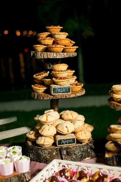 For a winter wedding, have a dessert bar with pumpkin, pecan, apple, mince and cherry pies or your favorites 