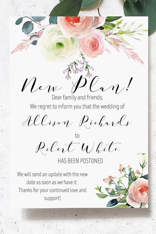 Wedding Postponement Card Ideas 17