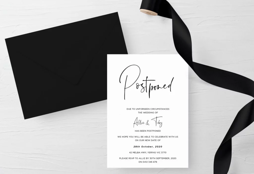 Wedding Postponement Card Ideas 26