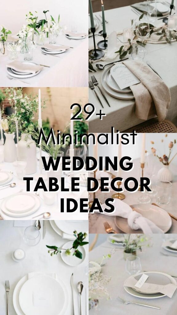 29 Minimalist Wedding Table Decor Ideas image