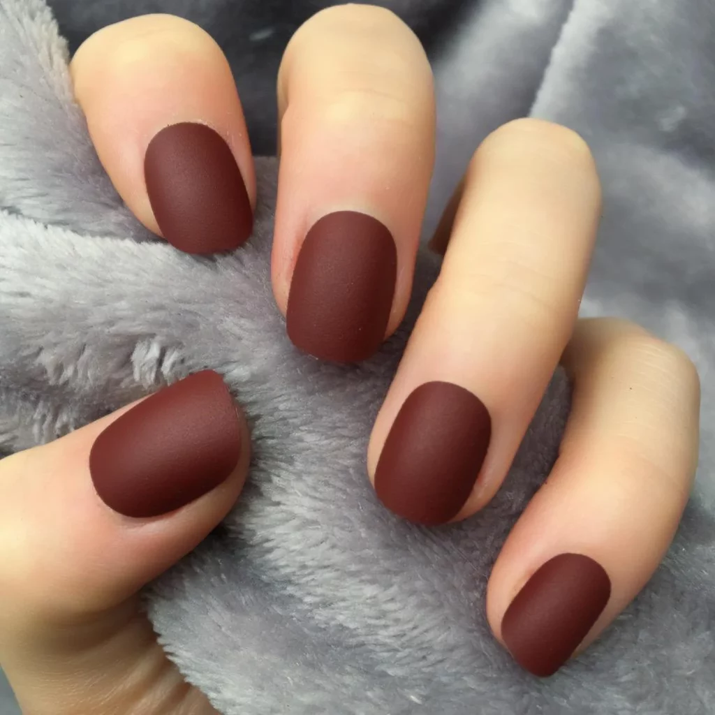 matte bridal square and round short nails ideas