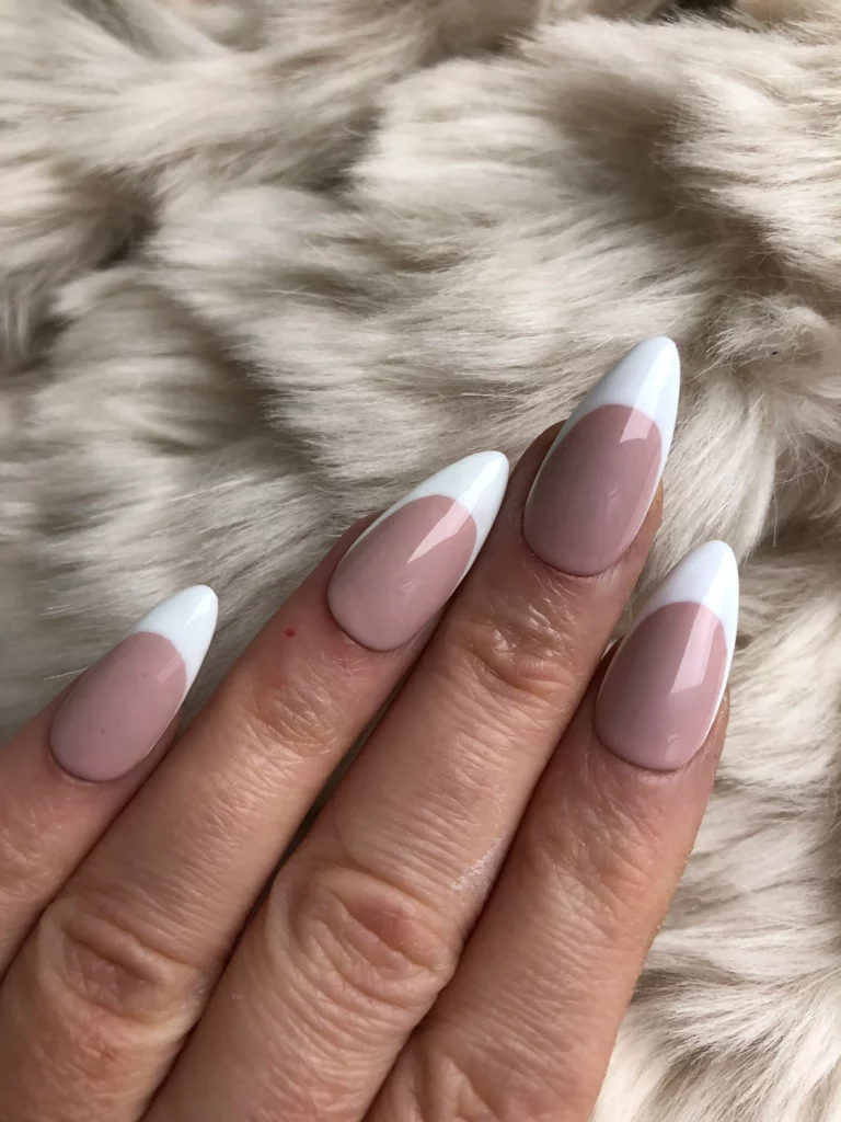 nude French manicure wedding nails ideas