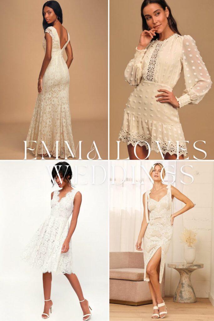 A lace dress is perfect for a pleasant celebration in the spring or summer