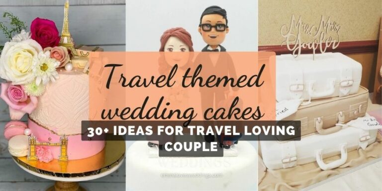 Travel themed wedding cakes