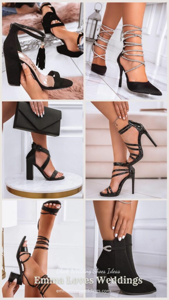 If you plan on wearing all black your wedding shoes should match
