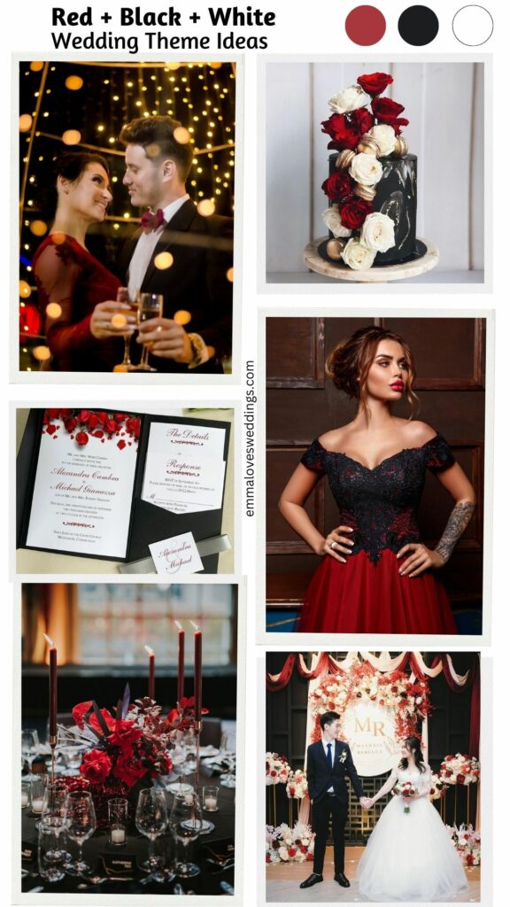 If you're planning a wedding and want to use the colors red and black, you should check out these Unique Theme Options