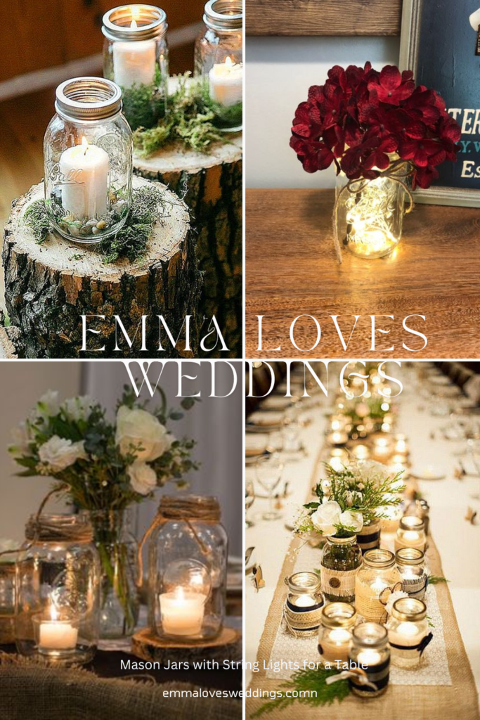 Making use of candle mason jar centerpieces is a wonderful idea to put your guests in a relaxed and dreamy mood for the evening