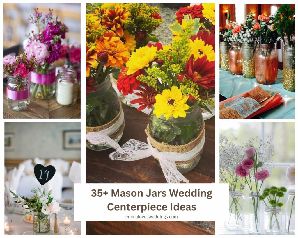 Mason jars can serve as the focal point of your wedding centerpiece