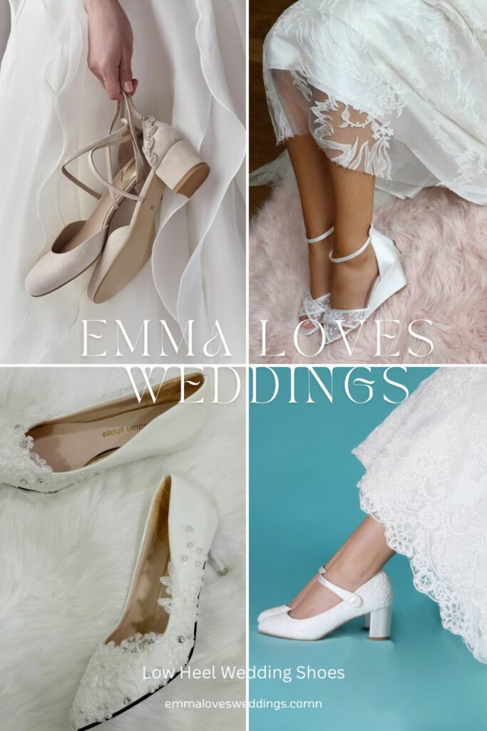 On the day of the wedding every future bride should equip herself with a pair of these chic yet easy to wear wedding shoes with a low heel