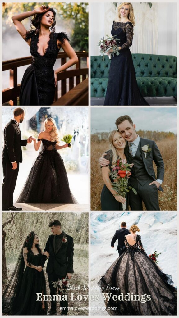 Stylish black wedding dresses are a popular choice for brides who want to draw attention to their favorite colors rather than the traditional white
