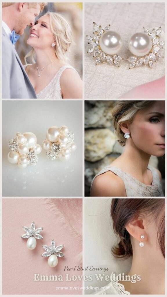 The beauty of pearl stud earrings for brides is heightened by the fact that they need almost no effort to wear