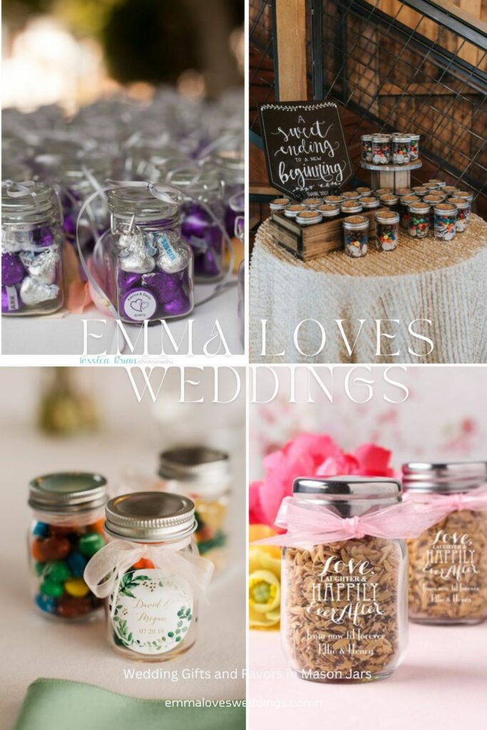 The chocolate candies in mason jars that you provide to your wedding guests as favors will be greatly appreciated