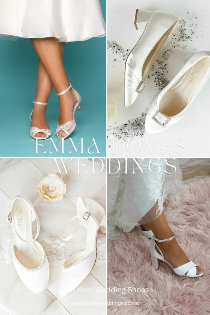These comfortable low heeled wedding shoes are the epitome of practicality and elegance and are a must have for any bride to be on her big day