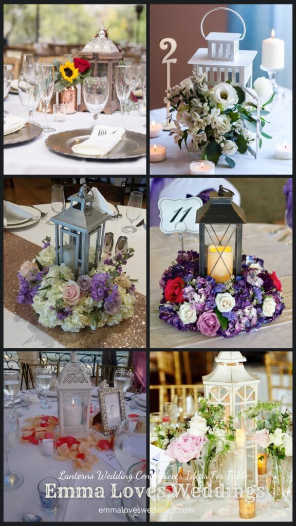 These elegant incredible lanterns centerpiece will add a pop of vibrant color to your wedding reception t