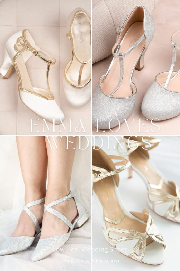 These gorgeous low heeled wedding shoes are ideal if you want to party it up and keep your feet happy on your big day