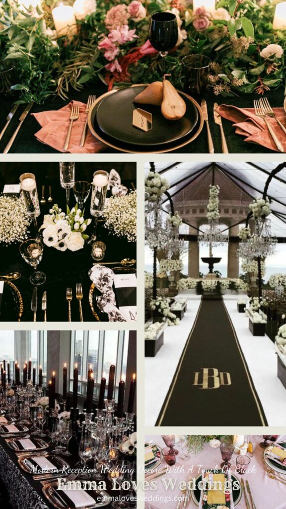 Without a doubt these Black Modern Wedding Reception Decorations stole the show and set the stage for all the other decorations