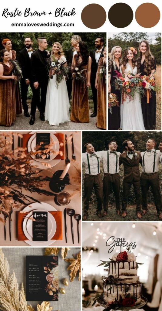 Rustic Brown and Black Winter Wedding Colors Ideas