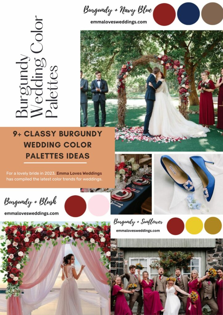 Take a look at these Classy Burgundy Wedding Color Palettes Ideas