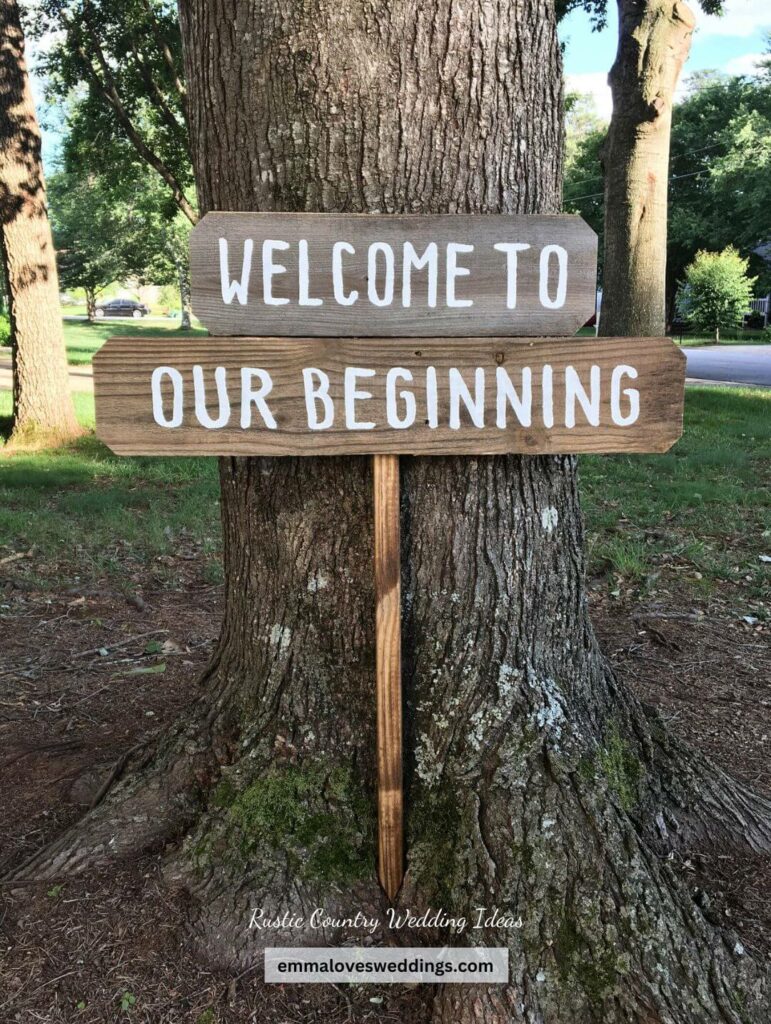 This rustic welcome sign is a great way to show your guests how much they are appreciated.