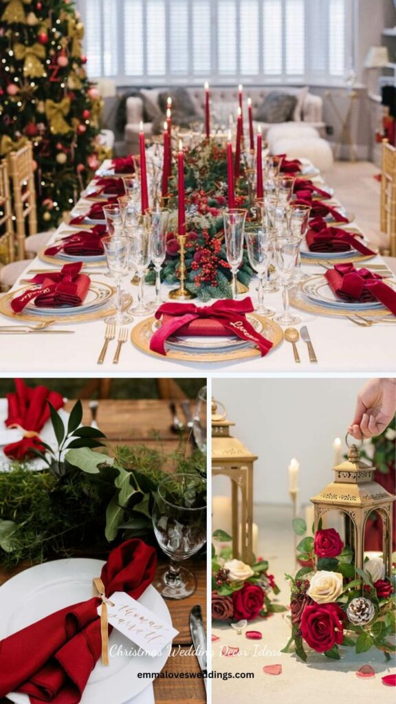 We love weddings that take place during the festive season. Take a look at this stunning tablescape and modern decor