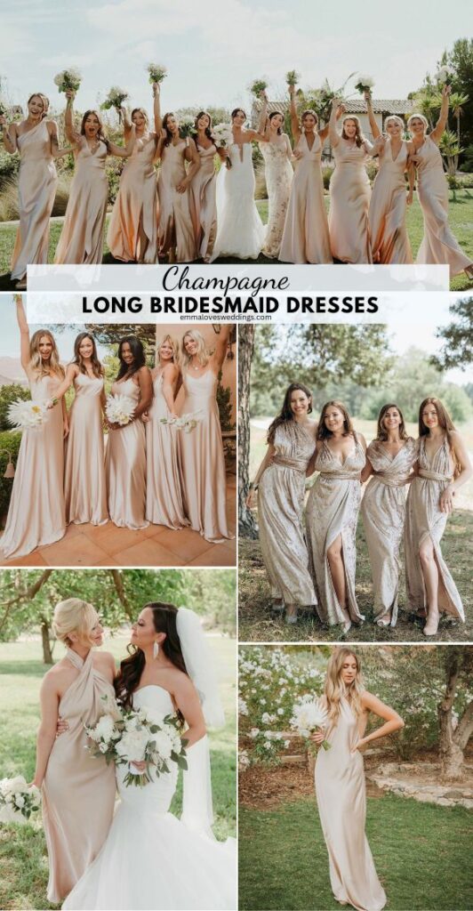Champagne Long Bridesmaid Dresses Ideas