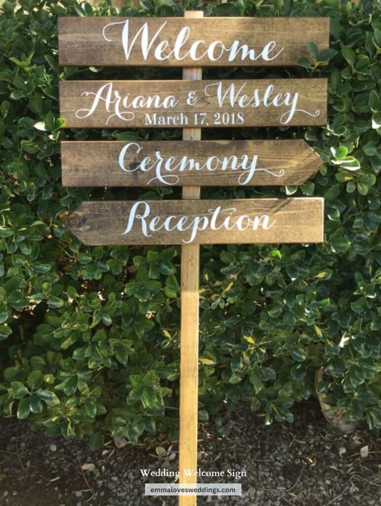 Directional Wedding Sign you can DIY for Ceremony and Reception