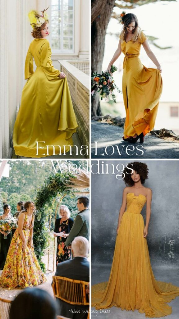 For the bride who wants something simple and chic a stunning yellow wedding dress is a best idea.