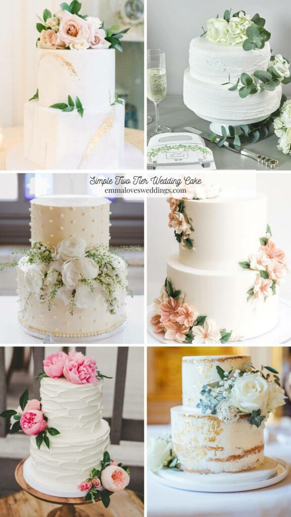 Simple Two Tier Wedding Cake Ideas