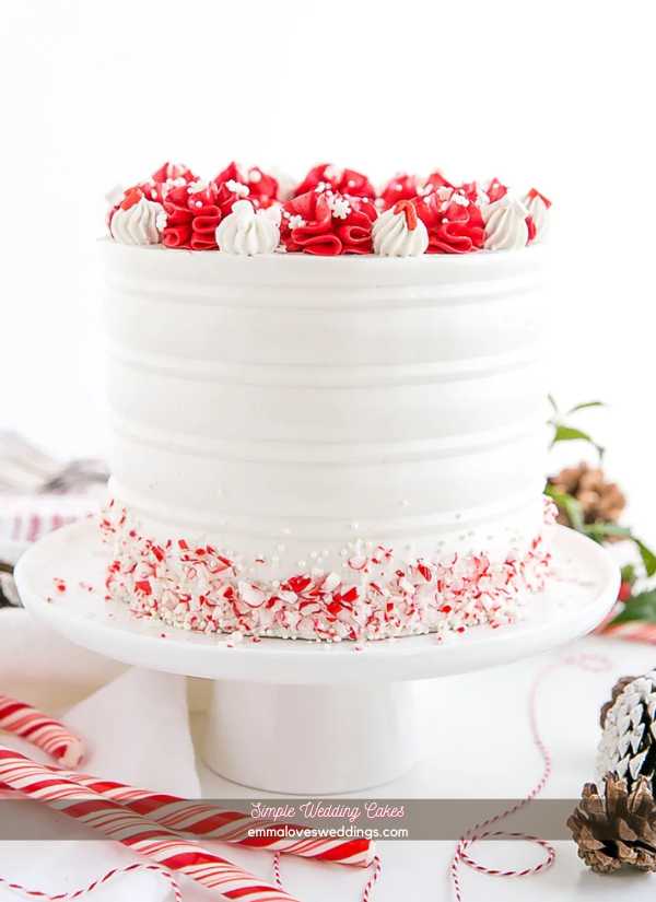 Simple chocolate peppermint wedding cake combines rich chocolate cake layers with a smooth peppermint icing.
