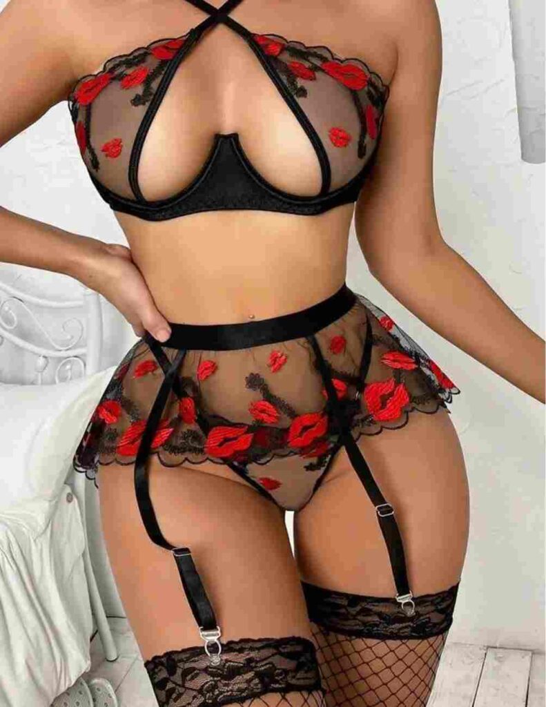 Add a chic garter belt to your red and black Valentine's Day lingerie for an extra special touch.