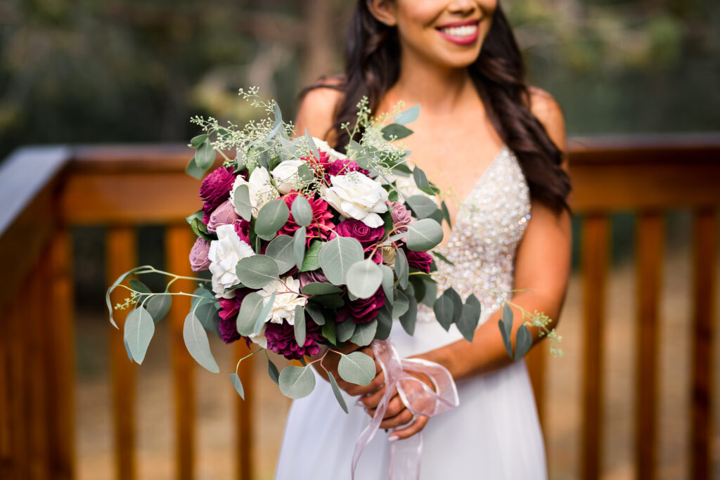A wedding bouquet of bright, vivid hot pink blooms will grab everyone's attention at your wedding.