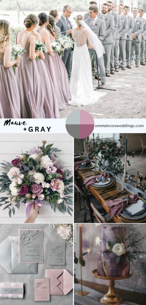 When paired with gray mauve is a serene beautiful color for a September wedding.