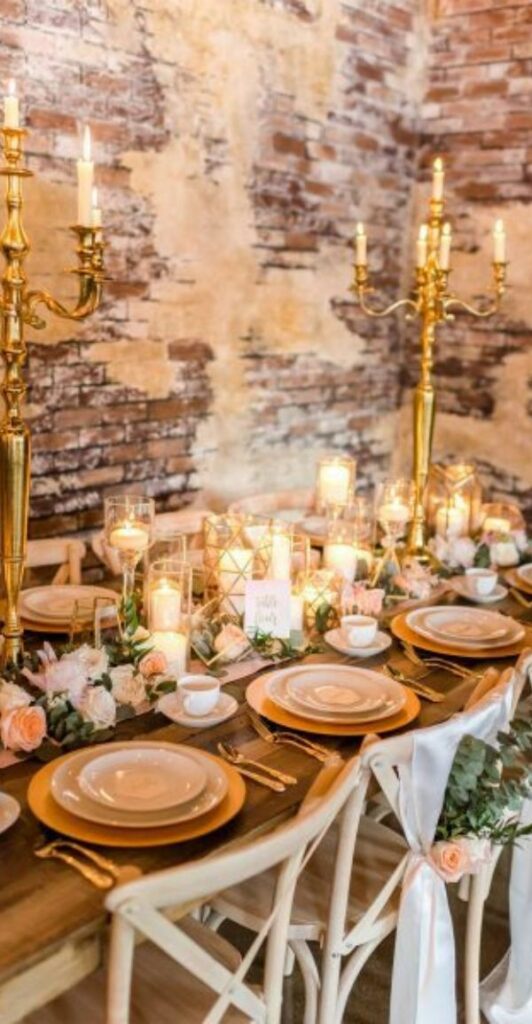 You'll adore these easy-to-set-up antique candelabras for your outdoor wedding reception.
